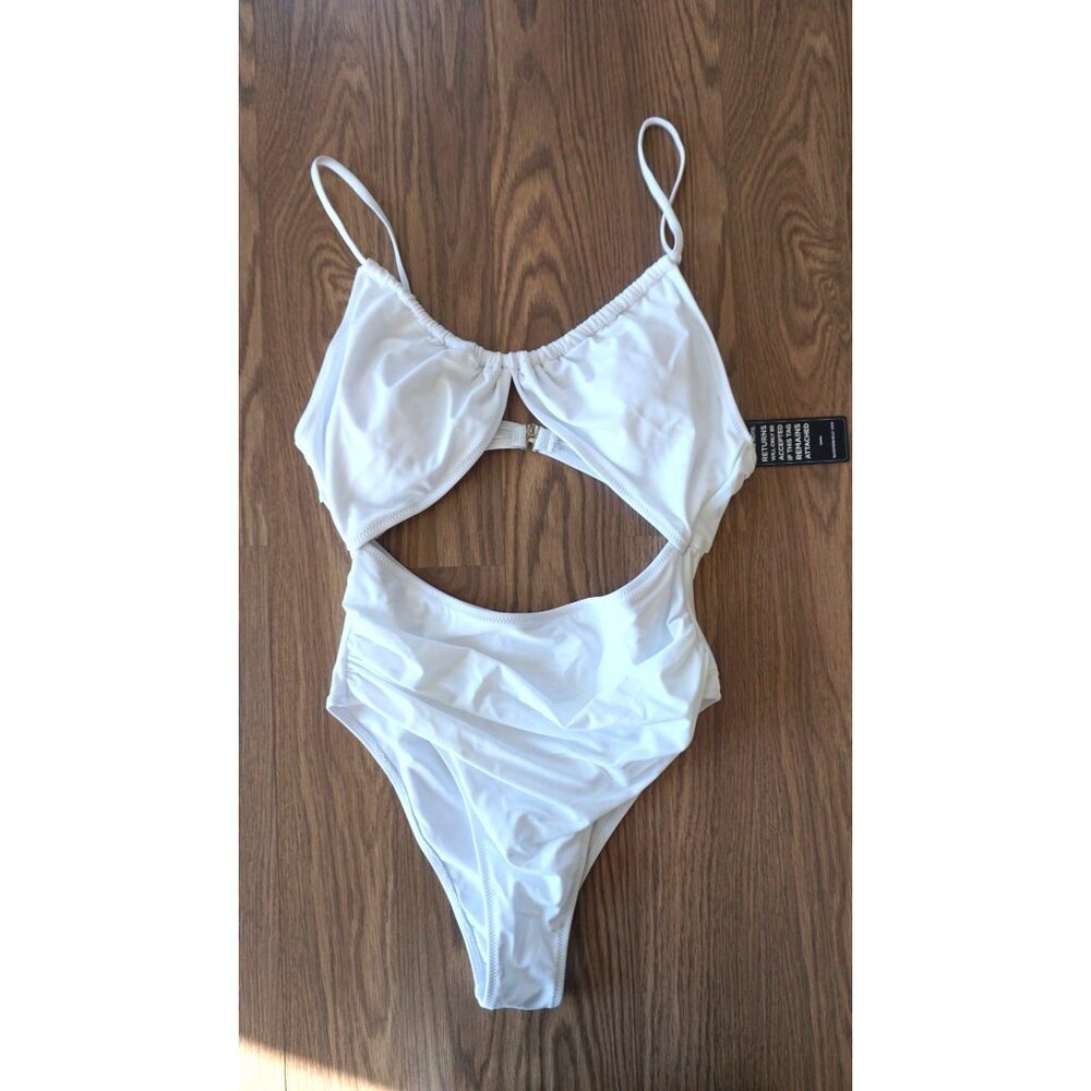 Blooming Jelly Women's One Piece Swimsuit - White, Size L, NWT - Picture 3 of 8